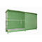 Contenedor de estantes Bauer tipo CEN 59-2 IBC, 2 niveles de estantes, puerta corredera, 2000 l, ancho 6255 x fondo 1550 x alto 3450 mm, verde reseda RAL 6011